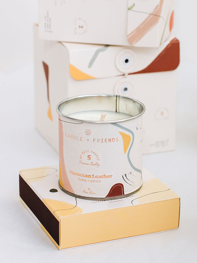 Candle + Friends No 5 Moroccan Leather Teneke Mum — görsel 1